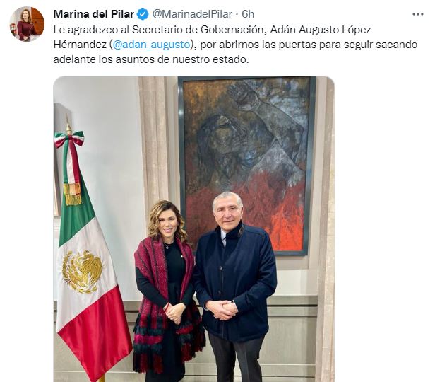 Adán Augusto se reúne con la gobernadora Marina del Pilar